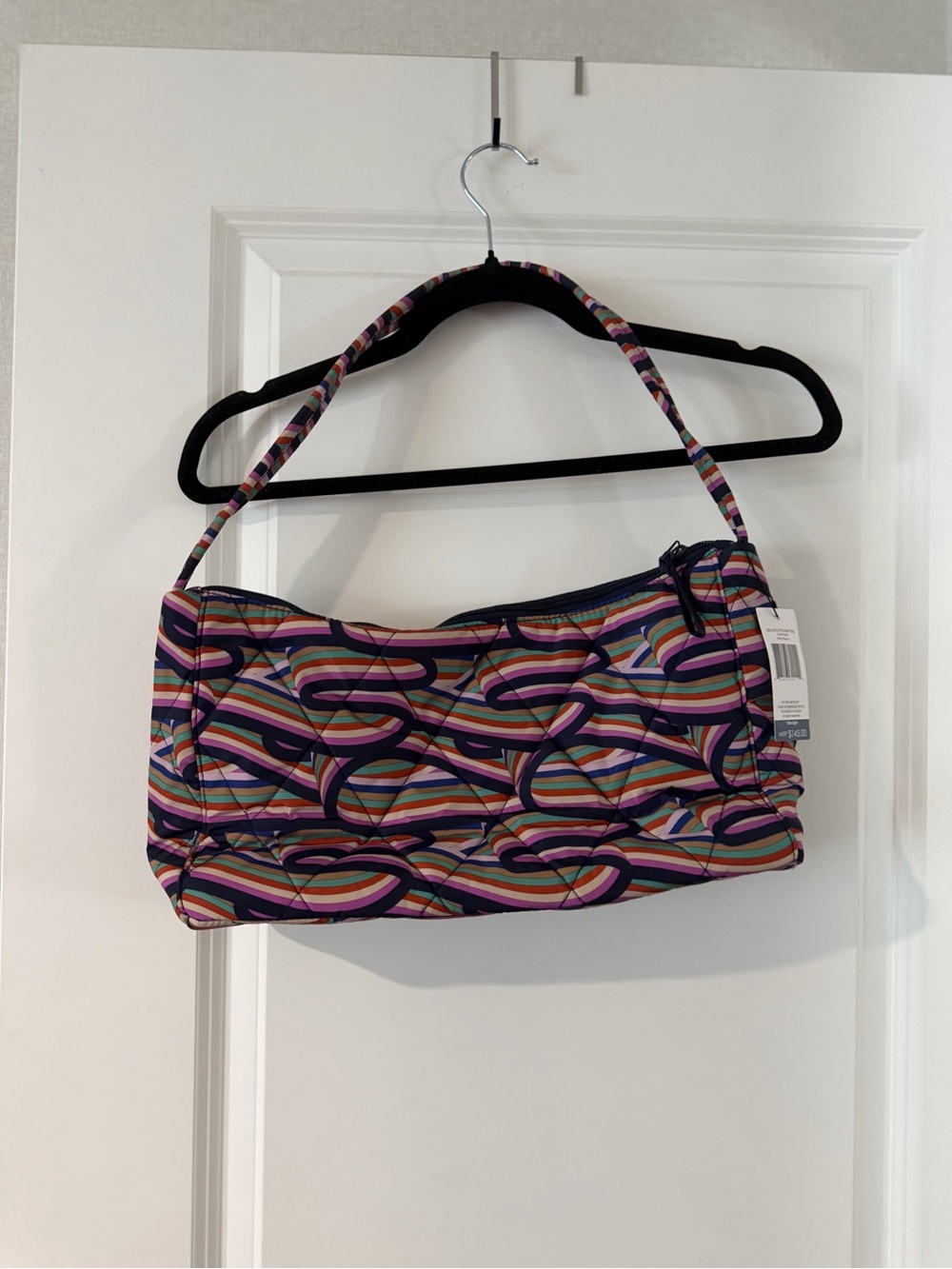 Vera Bradley Multicolor Wavy Print Shoulder Bag - Purple Accent